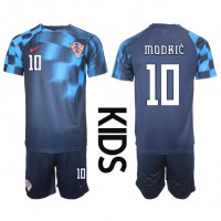 Maglie da calcio Croazia Luka Modric #10 Seconda Maglia Bambino Mondiali 2022 Manica Corta (+ Pantaloni corti)